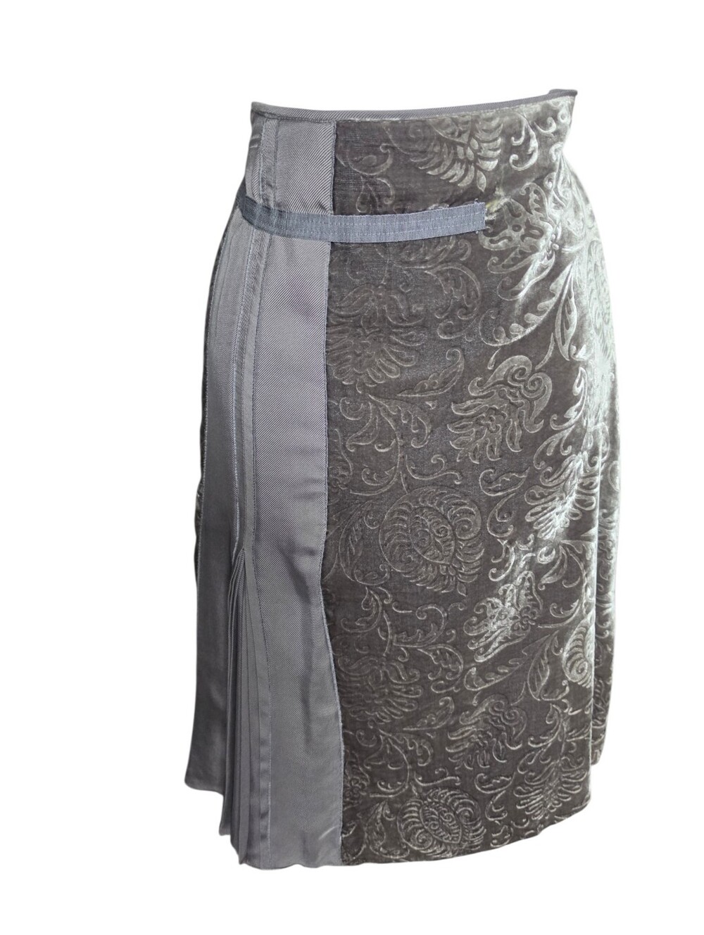 Dorothee Schumacher Archive Mixed-Media Velvet Satin Pleated Midi Skirt - Size M